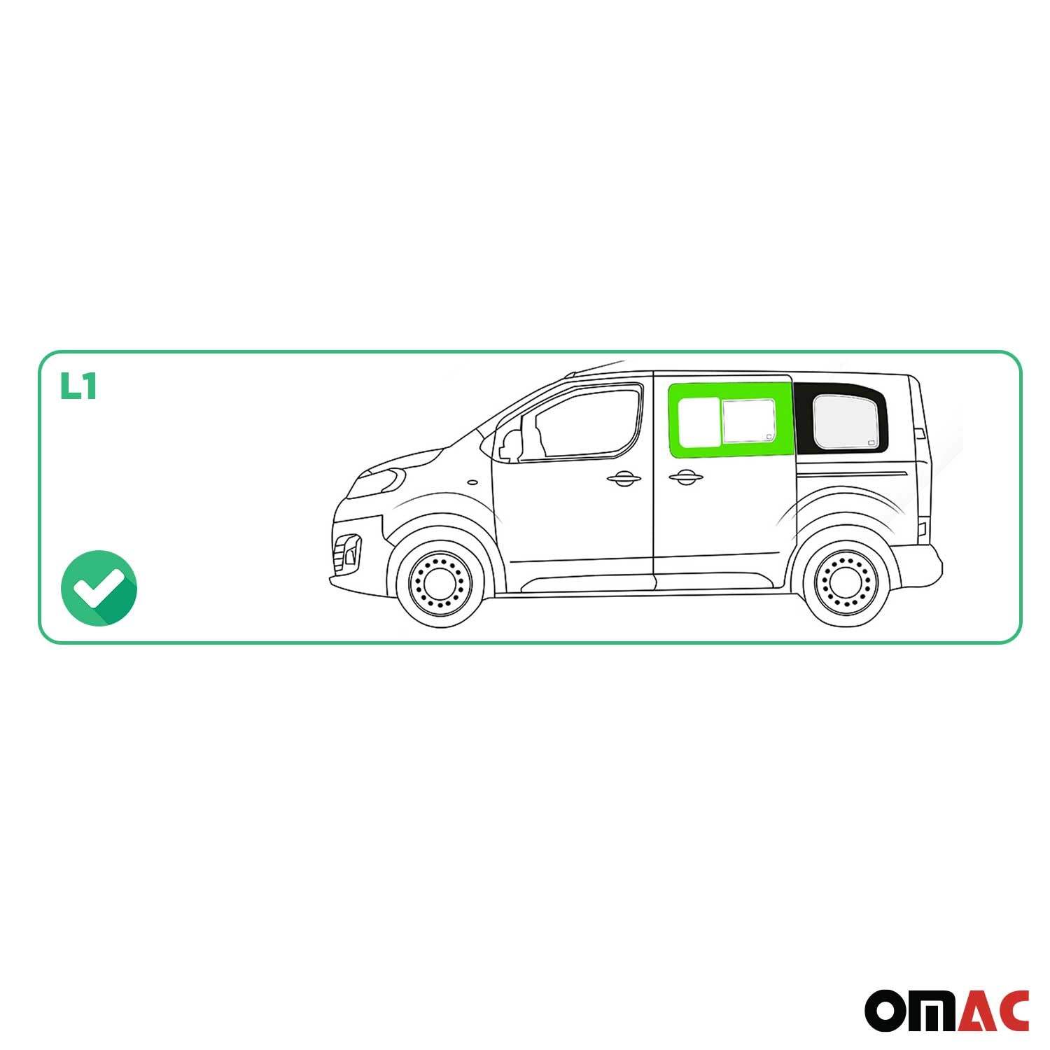 Schiebefenster Seitenfenster für Toyota Proace 2016-2026 Schwarz Auto Links L1