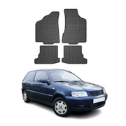 OMAC Gummi Fußmatten für VW Polo 1999-2001 Automatten Gummi Schwarz 4tlg