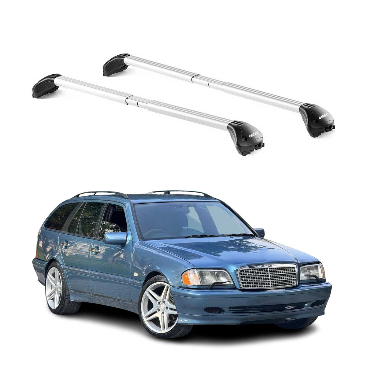 Dachträger für Mercedes C Klasse S202 S203 S204 Kombi 1993-2000 100kg Alu Silber