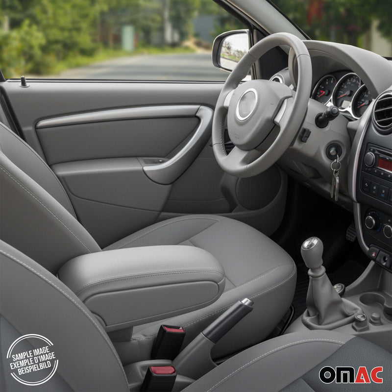 Mittelarmlehne Armlehne Mittelkonsole für Renault Clio 2012-2019 PU-Leder Grau