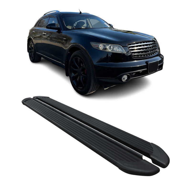 Trittbretter Seitenschweller für Infiniti FX35 2003-2008 Aluminium Schwarz 2tlg