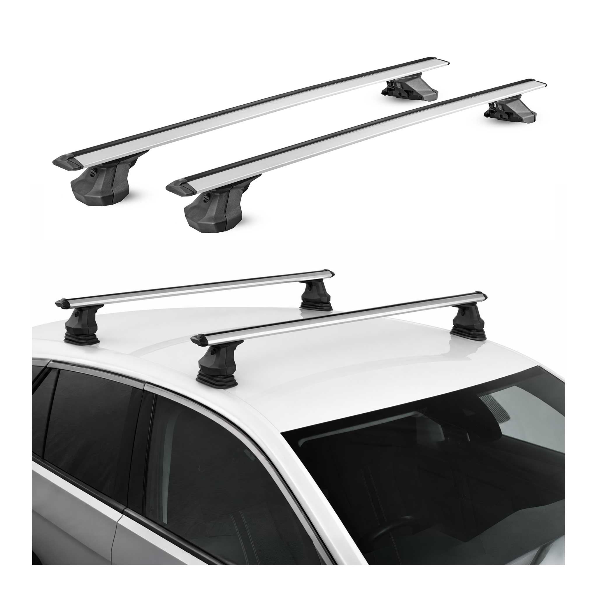 Dachträger für Ford Transit Connect III 2024-2026 Aluminium 2 Stück TÜV Silber