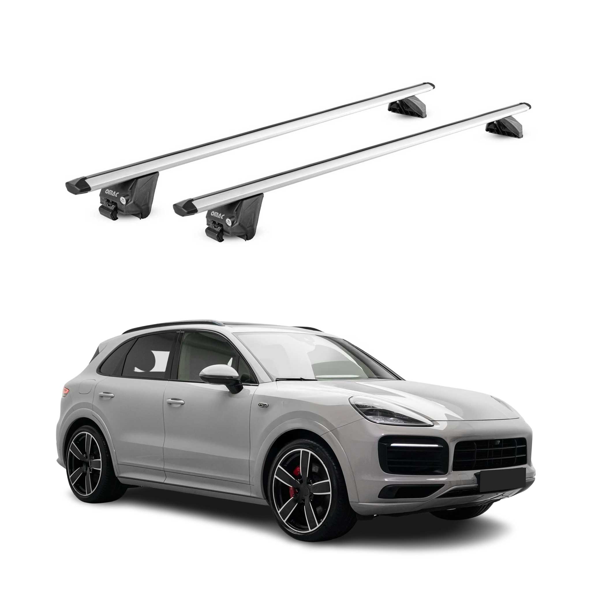 Dachträger Grundtäger für Porsche Cayenne 2019-2026 100kg Alu Silber 2tlg ABE