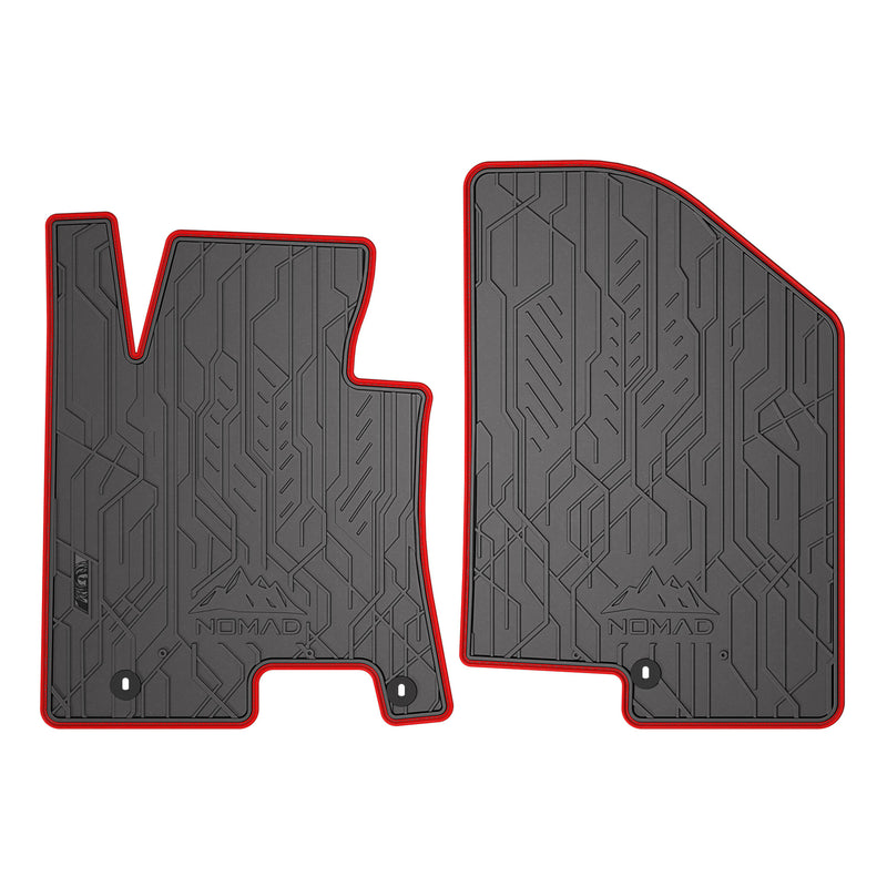 Fußmatten Gummimatten für Kia Ceed II 2012-2018 1.Reihe Gummi Schwarz Rot 2 tlg