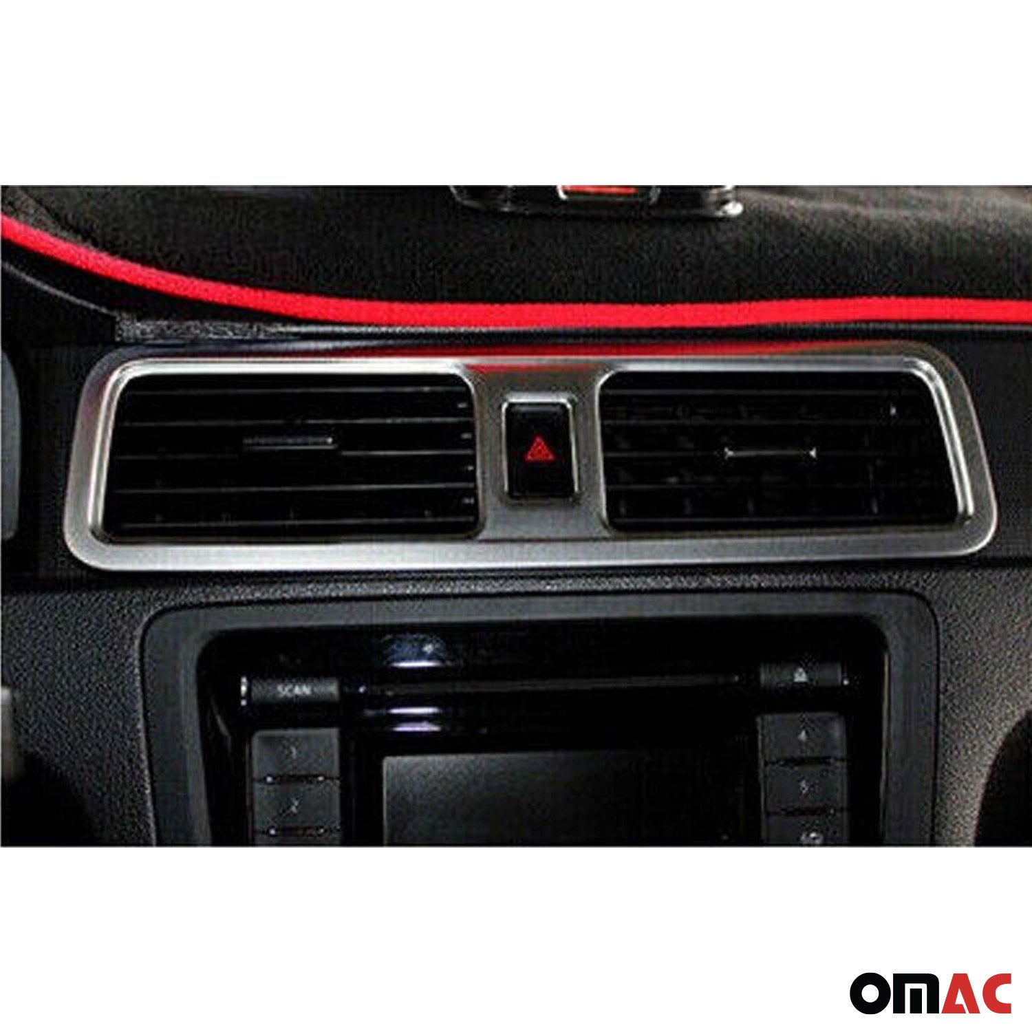 Lüftungsgitter Abdeckungsrahmen für Skoda Rapid 2012-2017 Chrom ABS Silber 5tlg