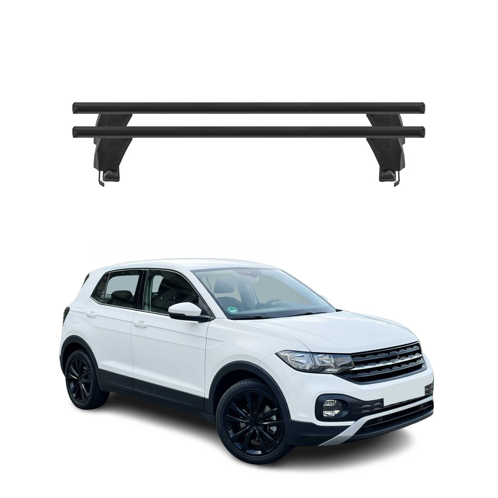 Menabo Dachträger Grundträger für VW T-Cross 2019-2026 Alu Schwarz 2tlg