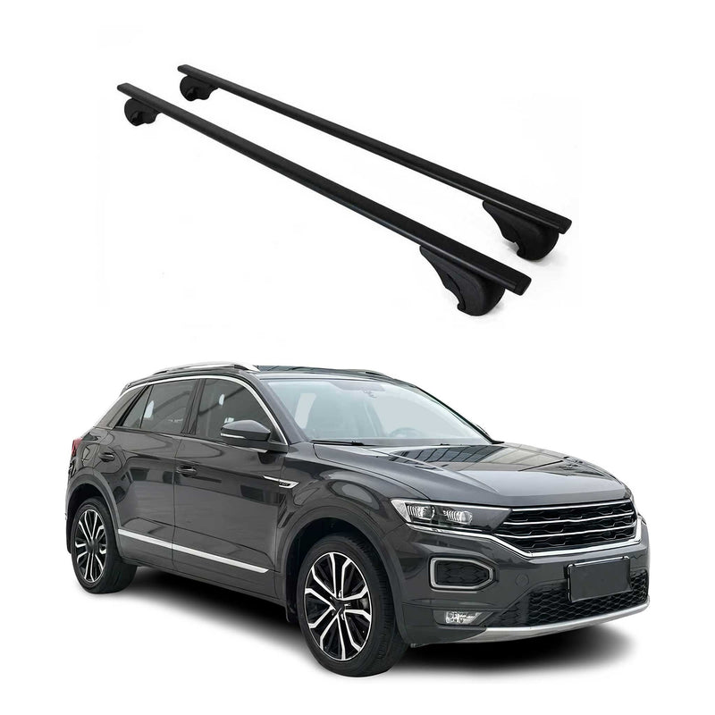 Dachträger Grundtäger für VW T-Roc 2017-2025 75kg Metall Schwarz 2 tlg