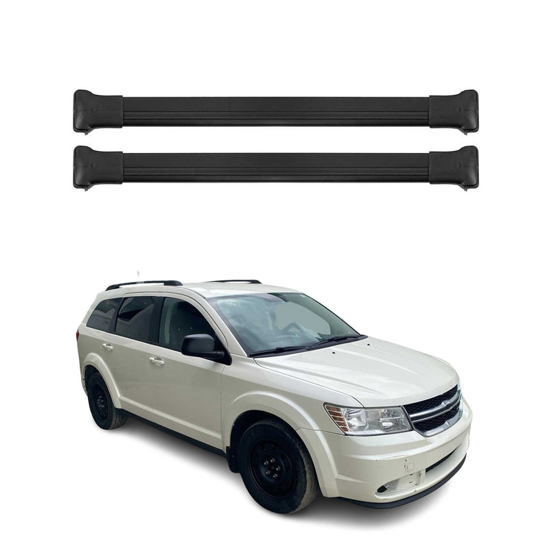 Dachträger Grundtäger für Dodge Journey 2008-2020 75kg Aluminium Schwarz 2 tlg