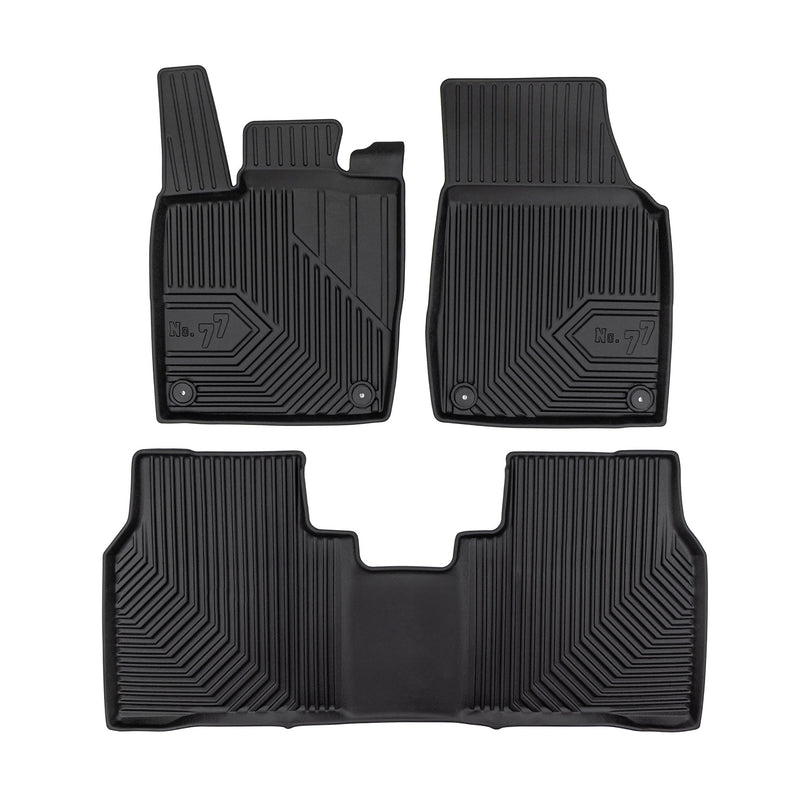 Fußmatten Gummimatten No.77 Antirutsch für VW ID.7 2023-2025 TPE Schwarz 3 tlg