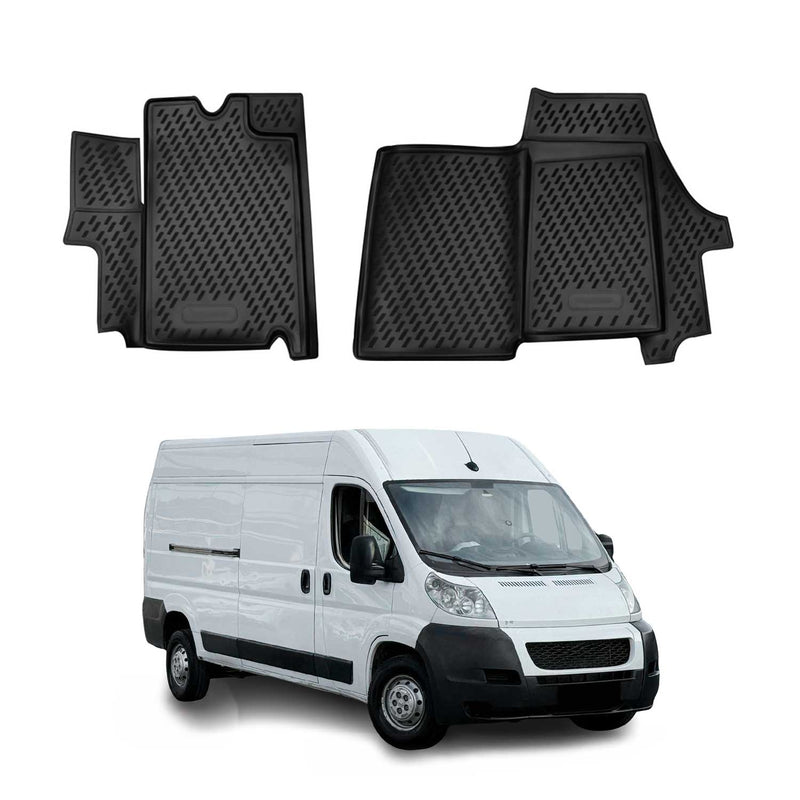 OMAC Gummimatten Fußmatten für Peugeot Boxer 2006-2024 TPE Automatten Schwarz 2x