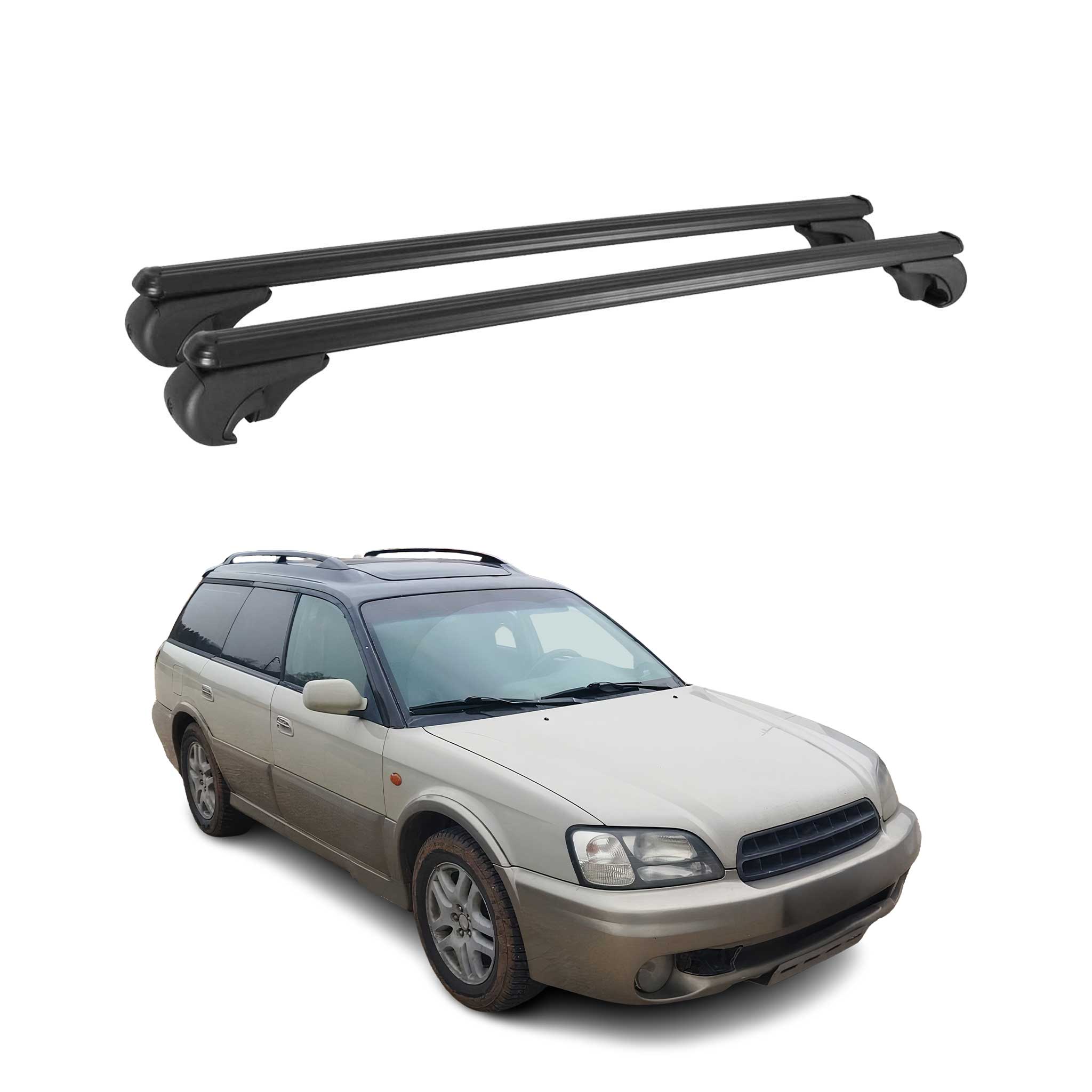 Dachträger für Subaru Outback 1994-2003 Gepäckträger Grundträger Alu Schwarz 2x