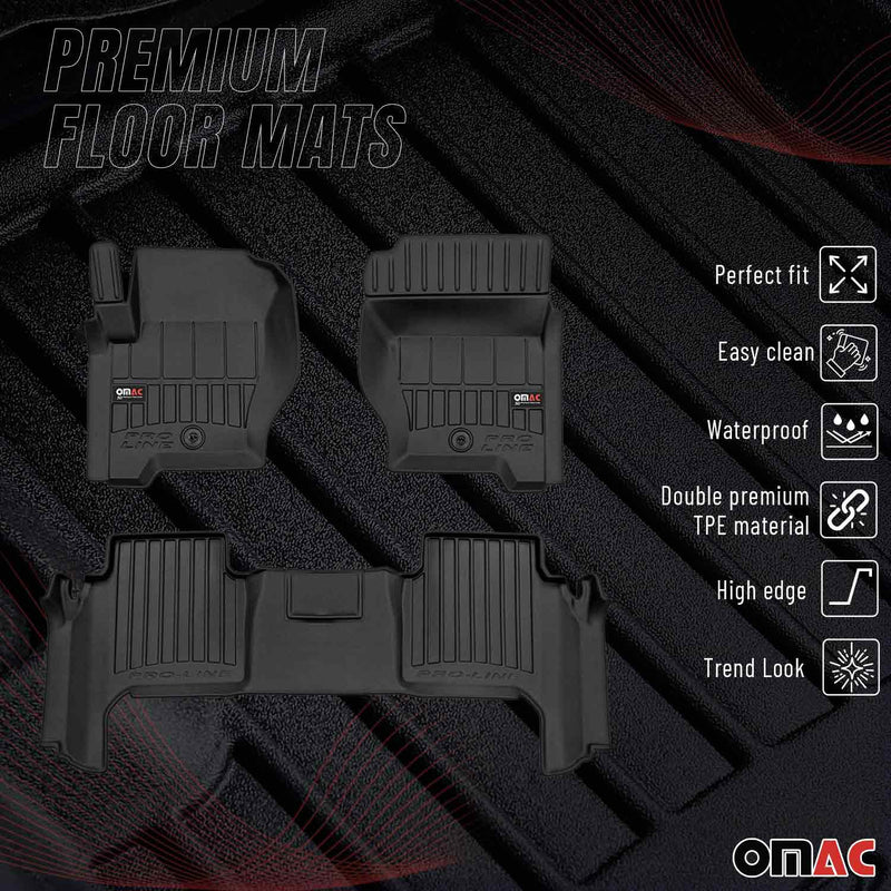 OMAC Gummi Fußmatten für Range Rover Sport L320 2005-2013 Premium TPE Schwarz 3x