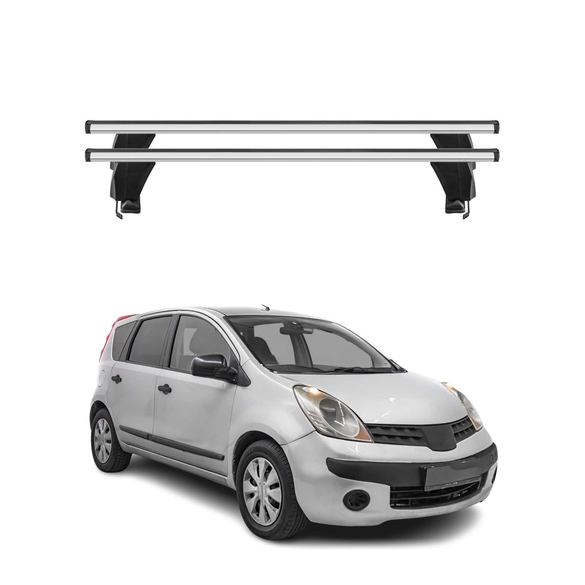 Menabo Dachträger Grundtäger für Nissan Note 2004-2012 50kg Alu Silber 2 tlg