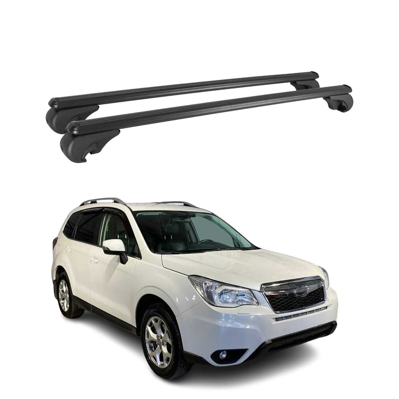 Dachträger für Subaru Forester 2013-2019 Gepäckträger Grundträger Alu Schwarz 2x