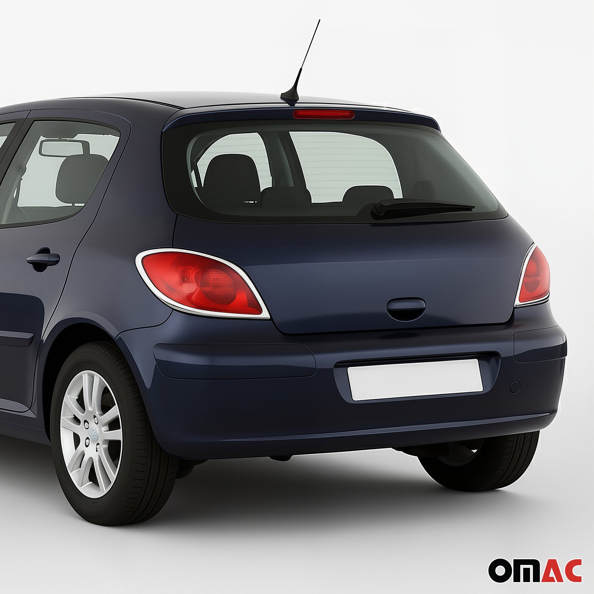 Rücklicht Leisten Heckleuchte für Peugeot 307 2001-2009 Chrom ABS Silber 2tlg