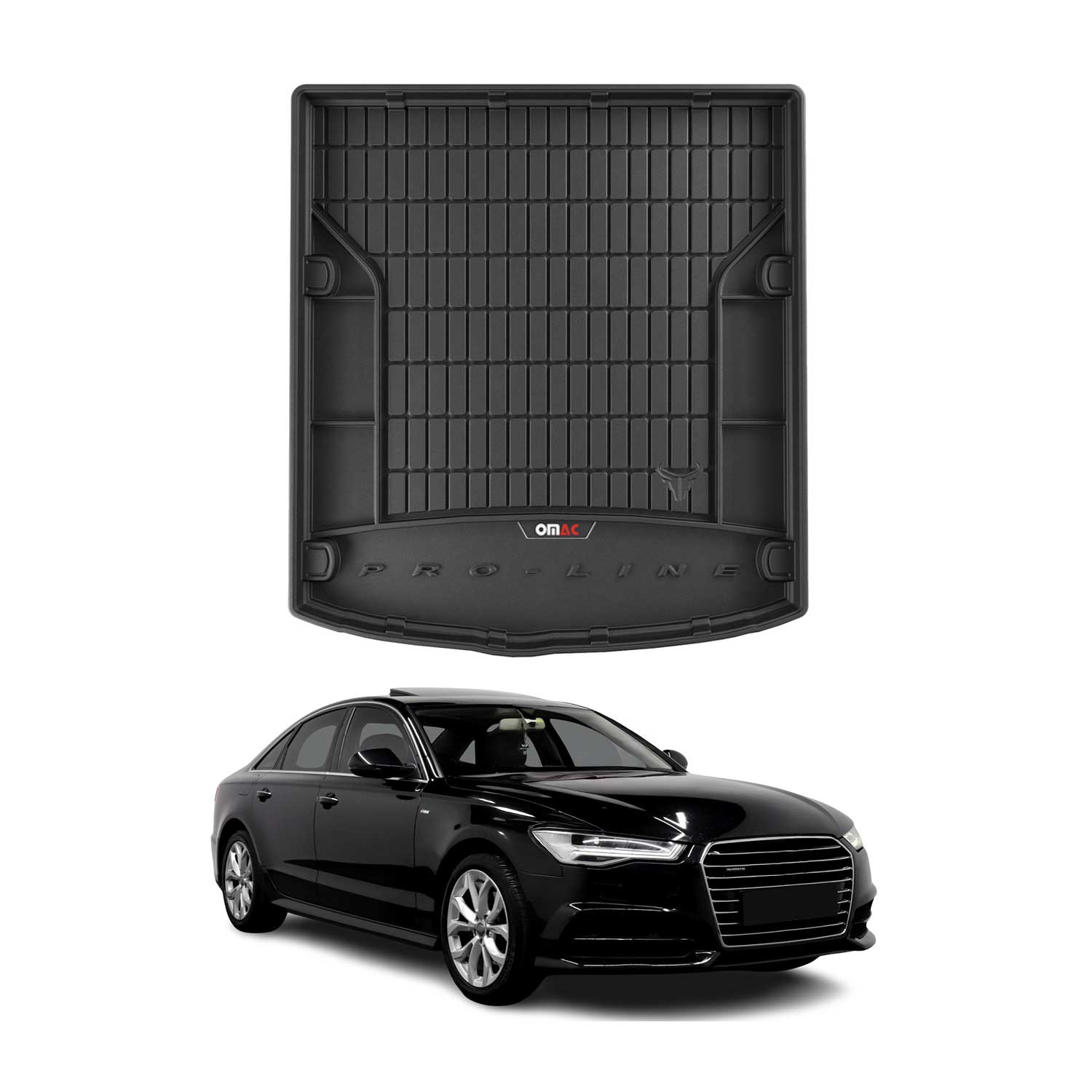 OMAC Gummi Kofferraumwanne für Audi A6 C7 Stufenheck 2011-2018 TPE Laderaumwanne
