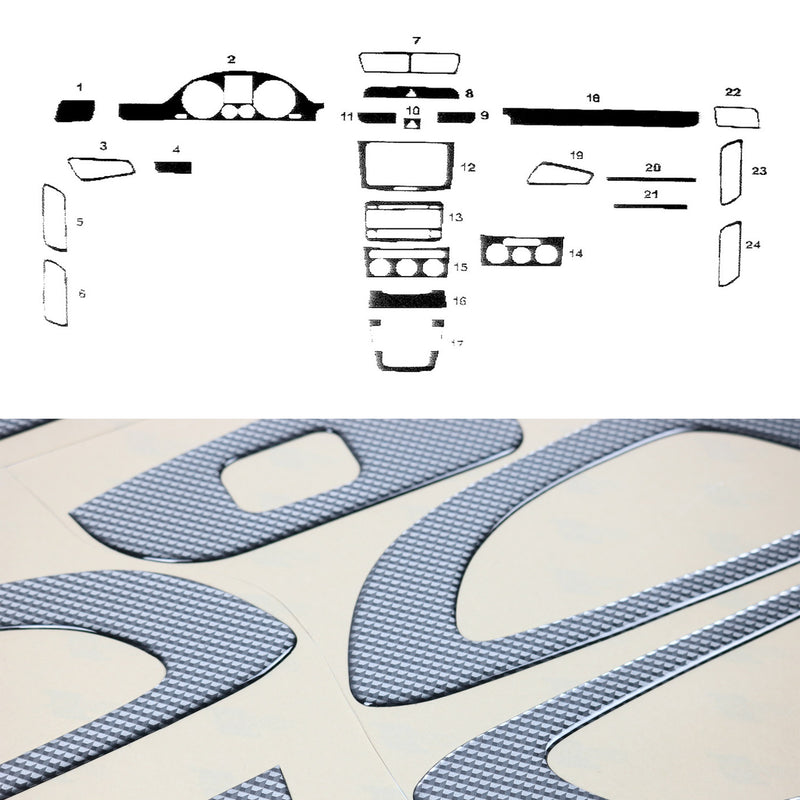2005-2010 VW Passat B6 Innenraum Dekor Cockpit Armaturen Carbon Optik 21 tlg