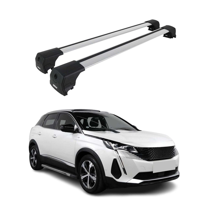 Dachträger Grundtäger für Peugeot 3008 2016-2023 75kg Aluminium Silber 2 tlg