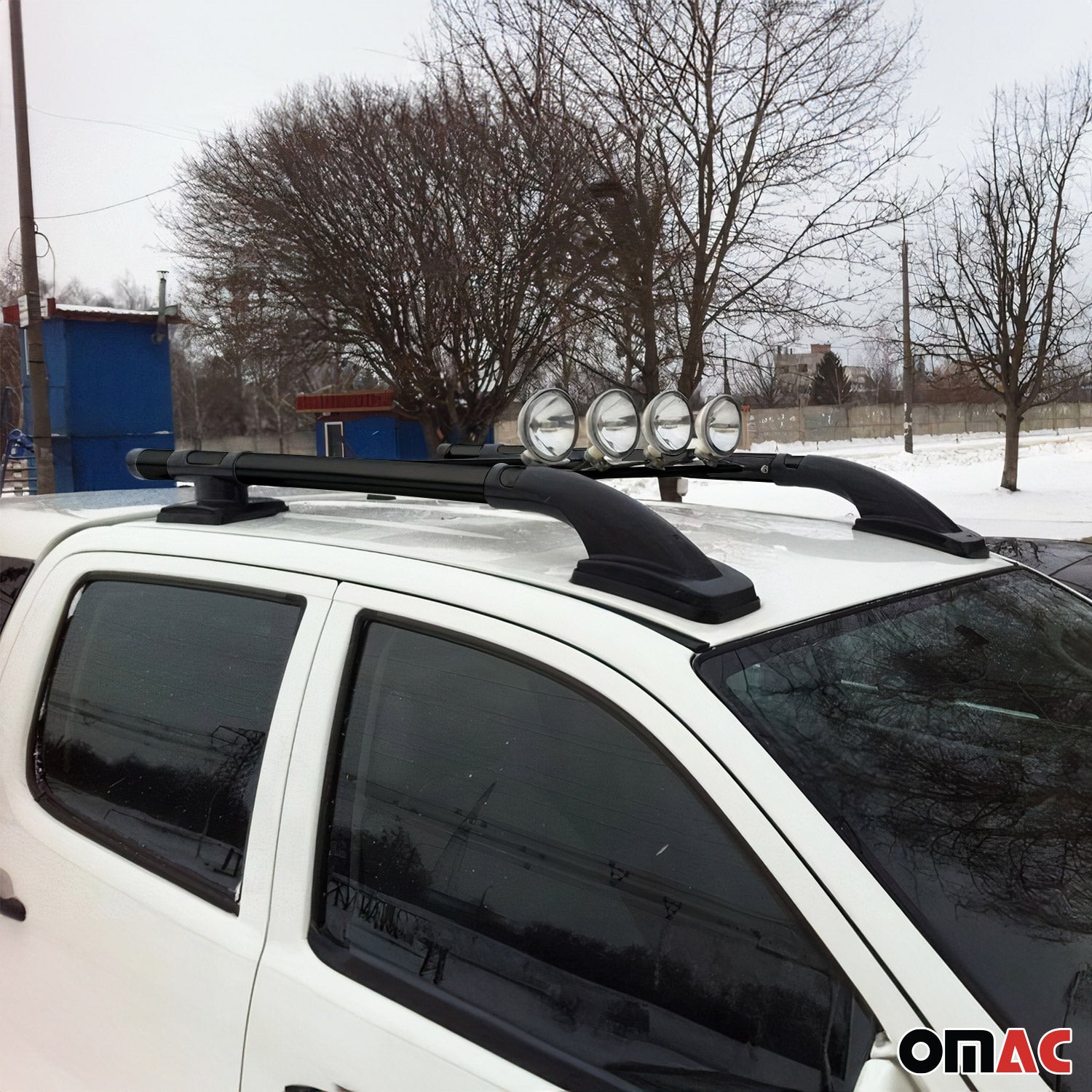 Dachreling & Dachträger Satz für Ford Ranger Double Cab 2007-2012 Alu Schwarz 4x