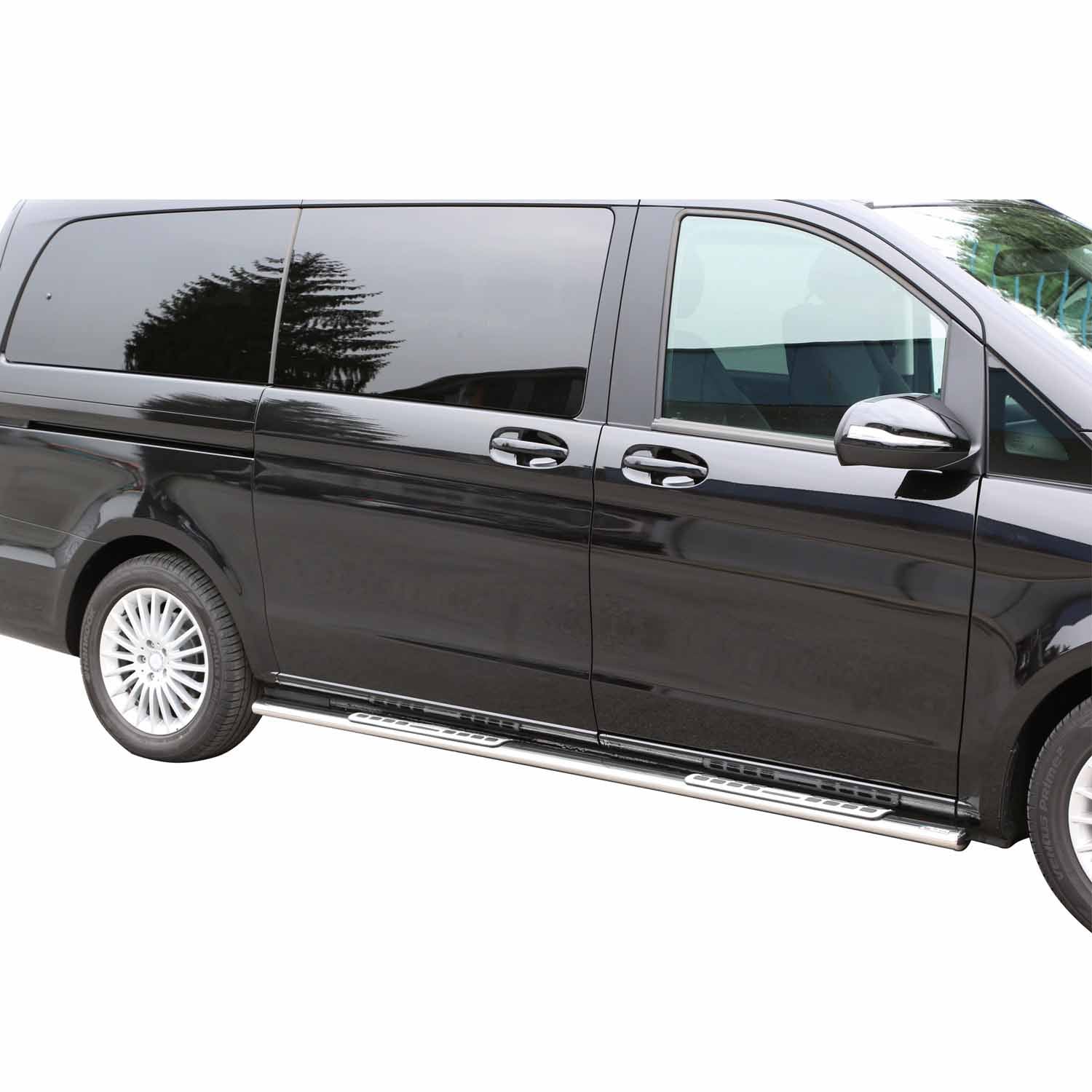 Stahl Schwellerrohre Trittbretter für Mercedes Vito Classe W447 2014-2026 Grau