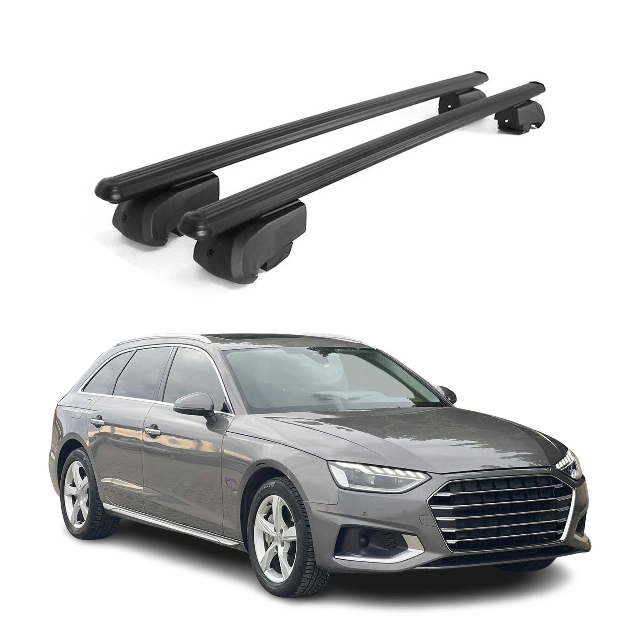 Dachträger Grundtäger für Audi A4 B9 Avant 2016-2025 75kg Alu Schwarz 2 tlg