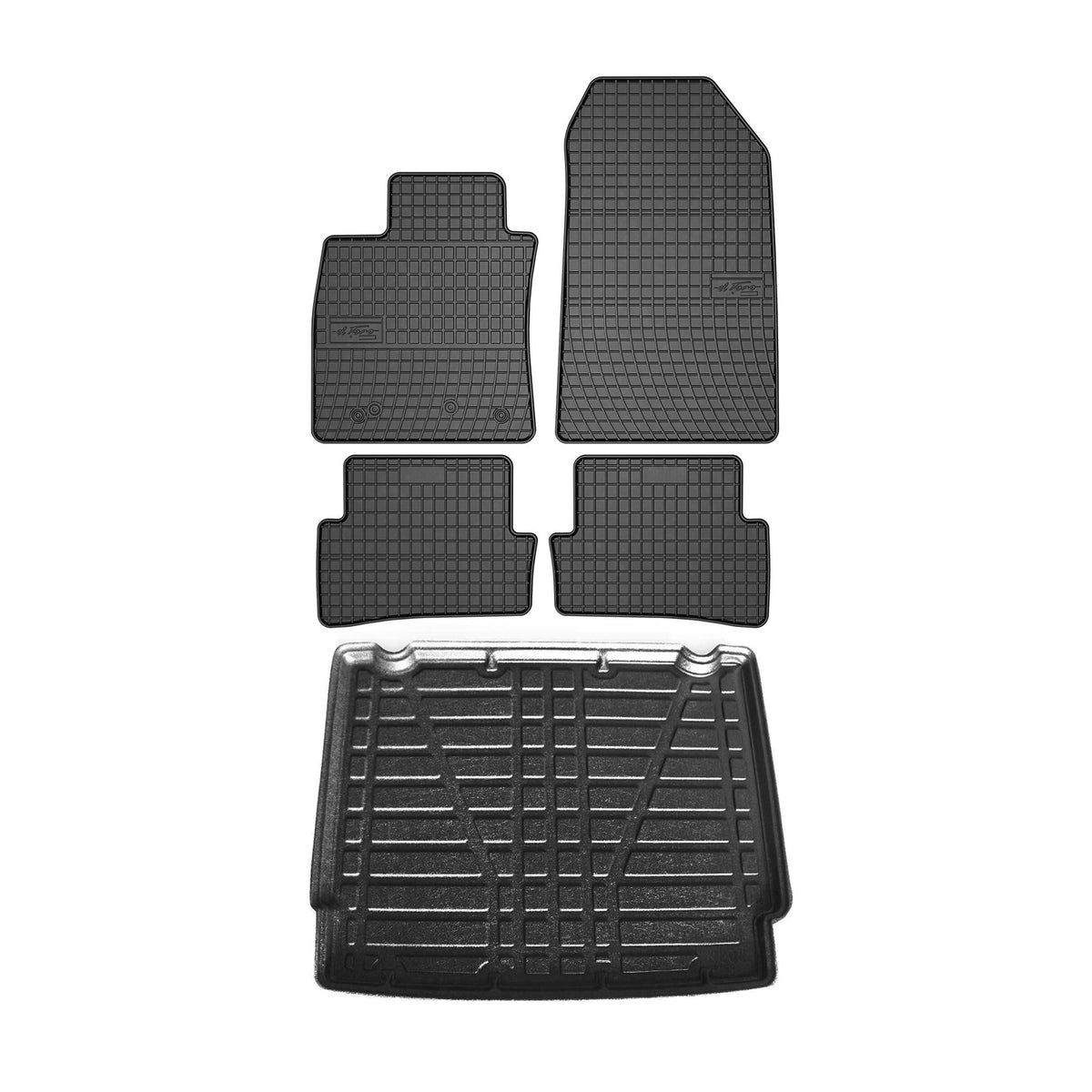 Fußmatten & Kofferraumwanne Set für Renault Clio Kombi 2012-2018 Obere Gummi 5x