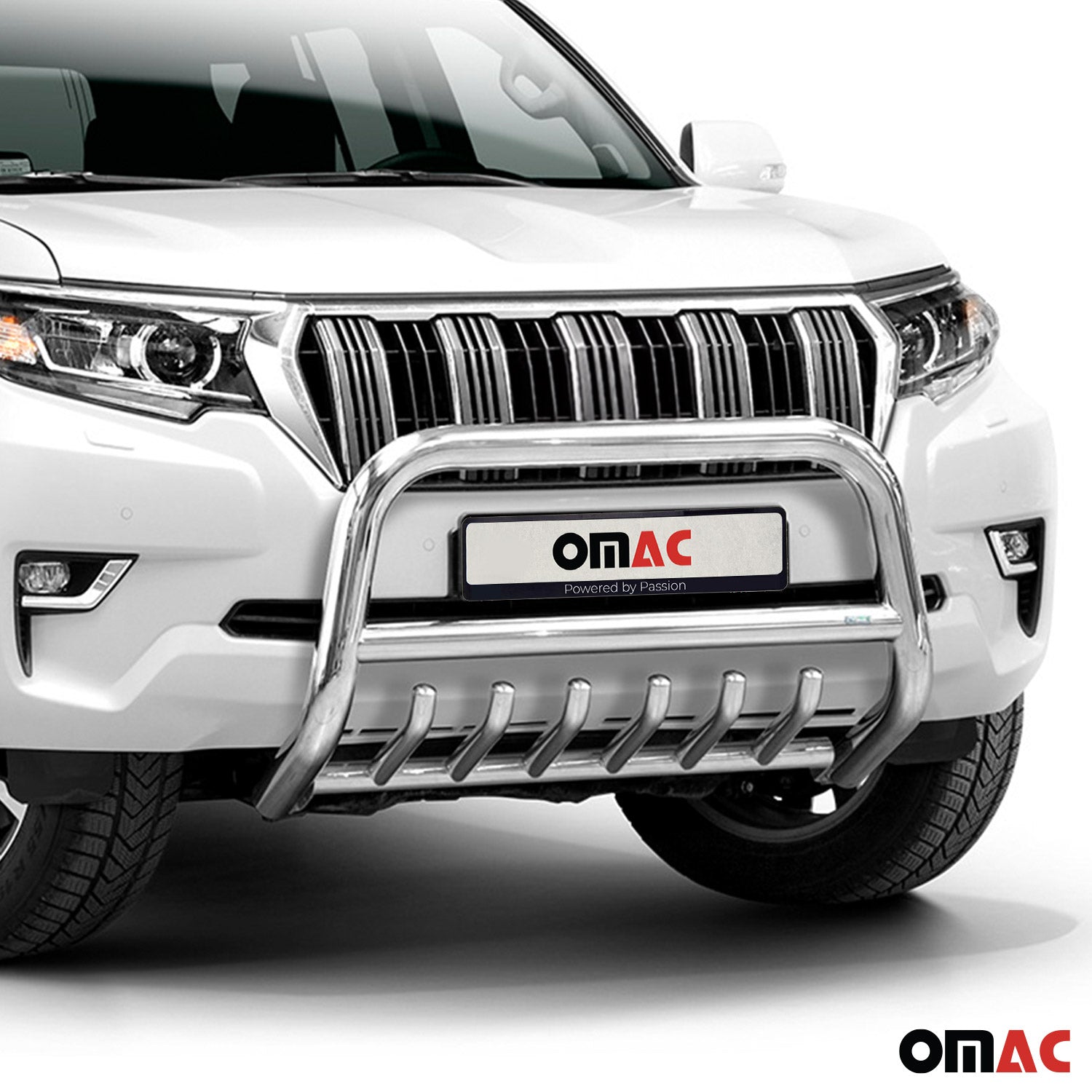 Frontbügel Frontschutzbügel für Toyota Land Cruiser 150 2019-23 ABE Stahl Silber