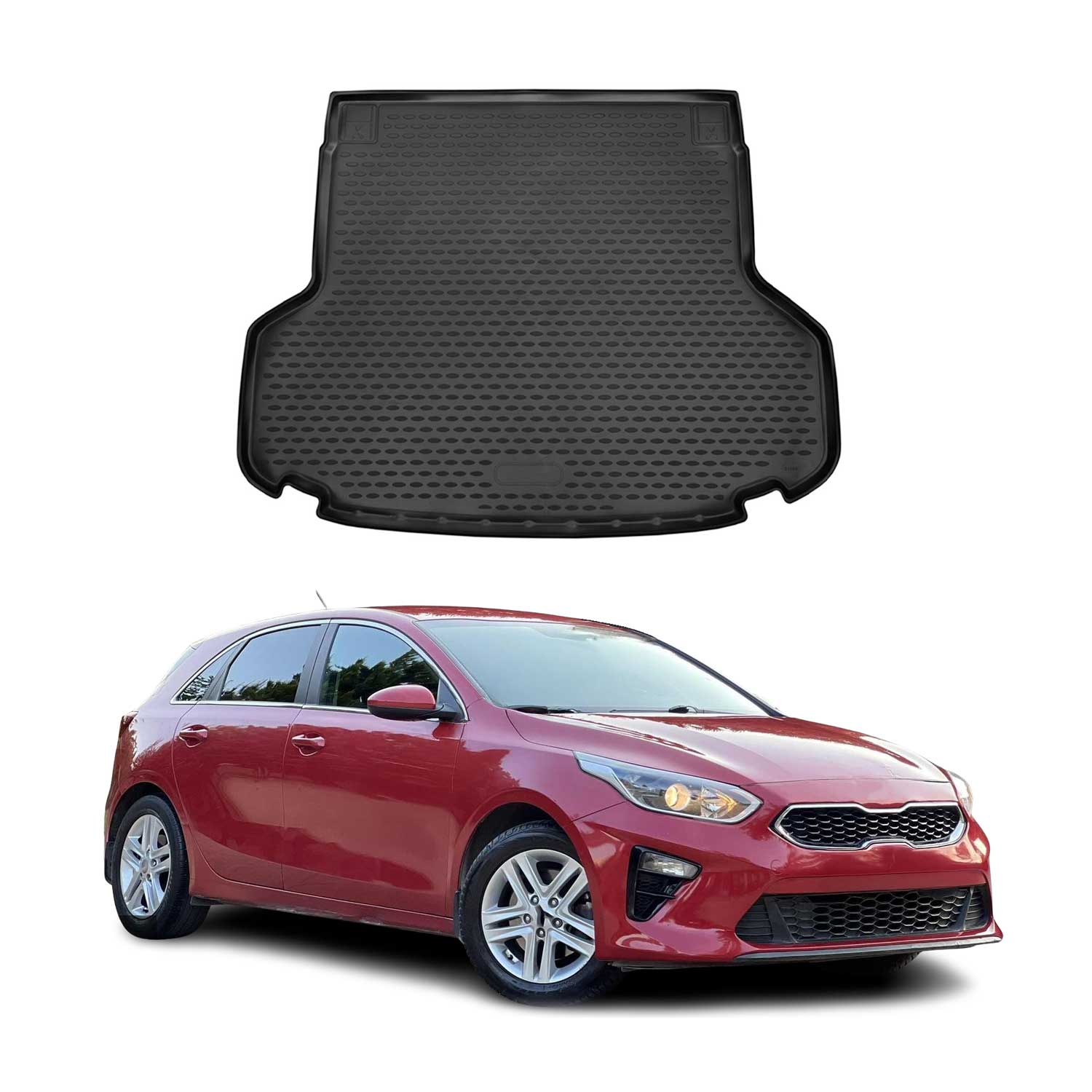 Kofferraummatte Kofferraumwanne für Kia Ceed SW 2005-2021 Gummi TPE Schwarz