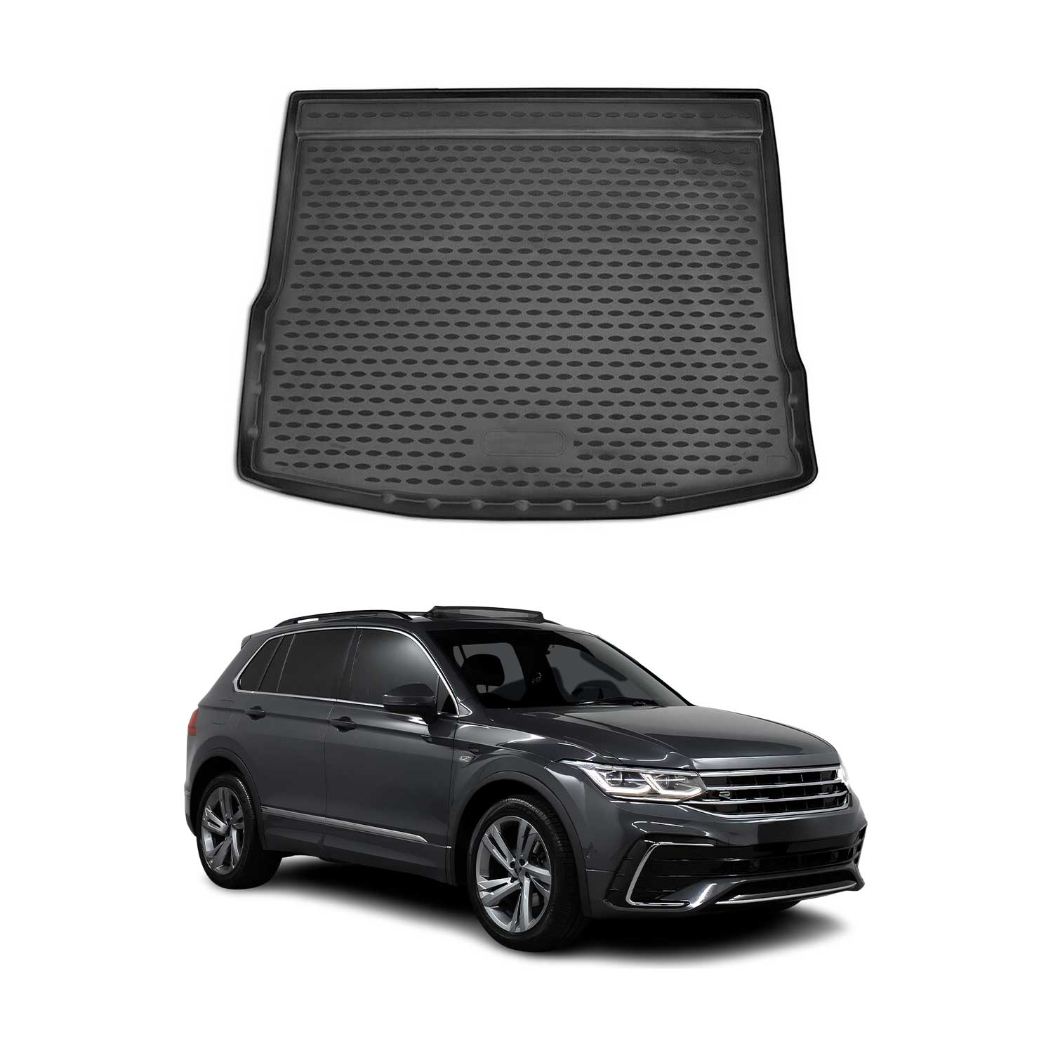 Kofferraummatte Kofferraumwanne für VW Tiguan mk2 2016-2024 5 Sitze Gummi TPE