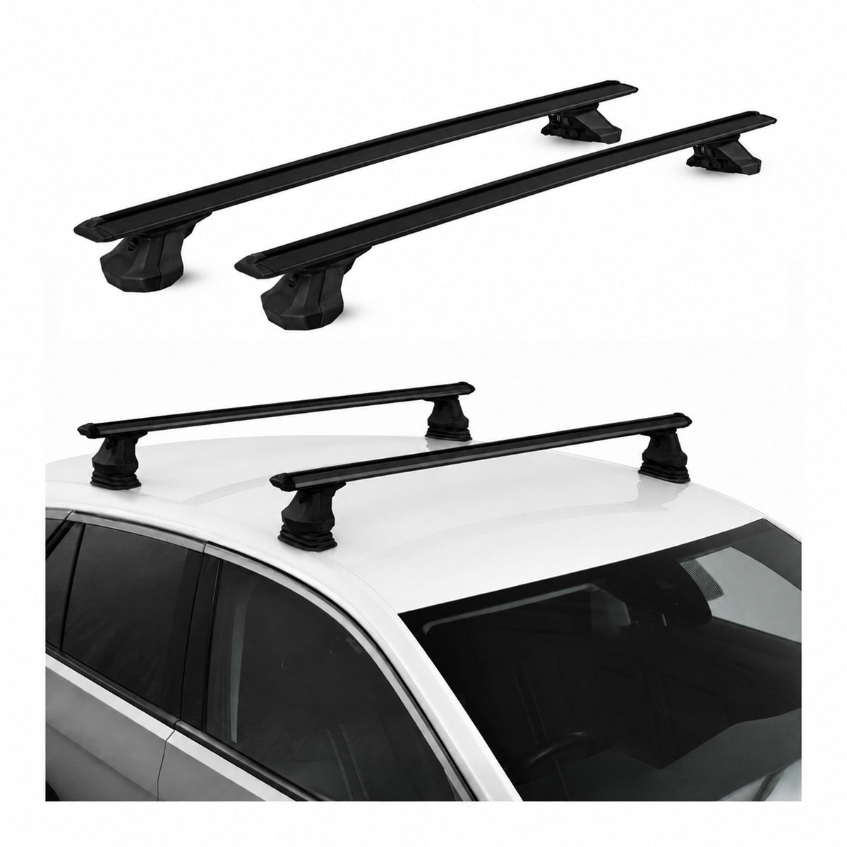 Dachträger für Peugeot Partner II 2008-2018 Aluminium 2 Stück 75 kg TÜV Schwarz