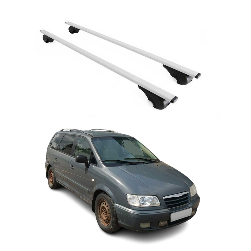 Dachträger Grundtäger für Hyundai Trajet 1999-2008 75kg Metall Silber 2 tlg