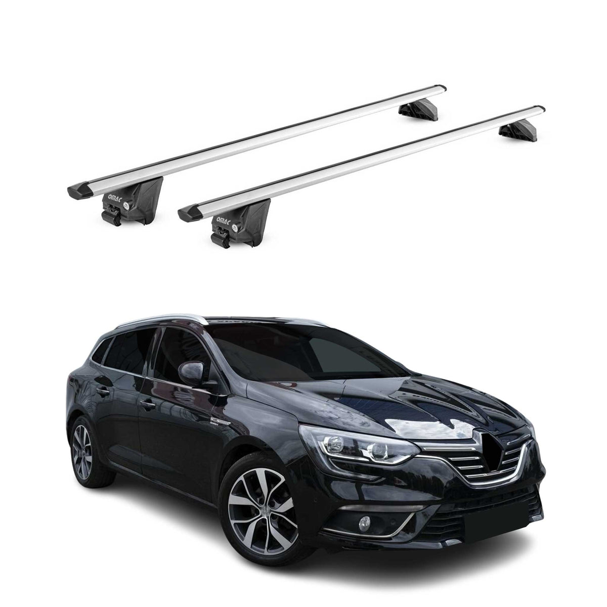 Dachträger für Renault Megane IV Grandtour 2016-2022 100kg Aluminium Grau 2tlg