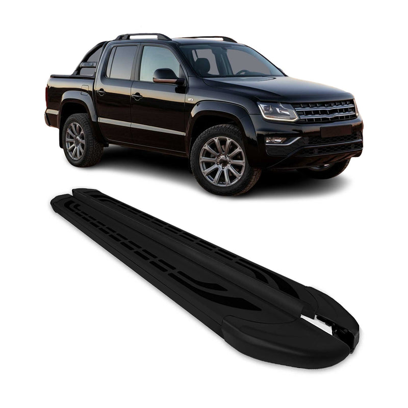 Trittbretter Seitenschweller für VW Amarok DoubleCab 2022-2024 Schwarz Alu 2 tlg