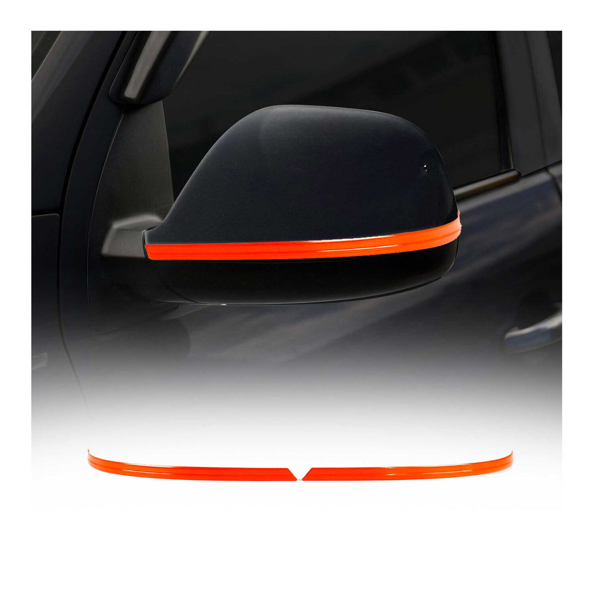 Spiegelkappen Leiste für VW Transporter T5 2010-2015 Edelstahl Orange 2tlg
