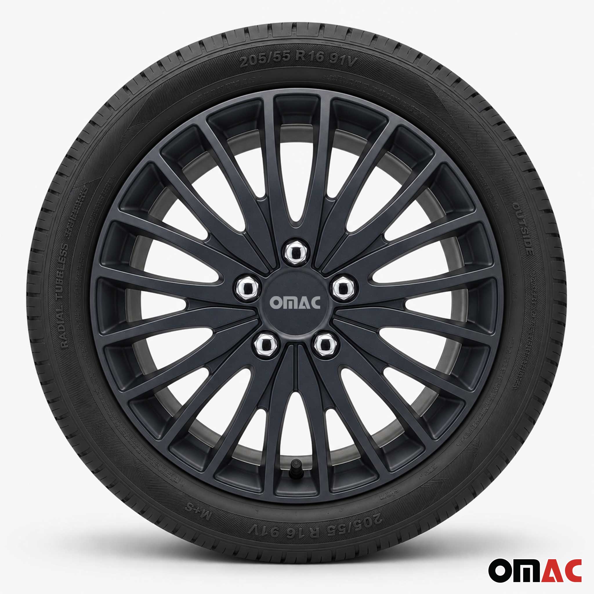 15 Zoll Universal Radblenden Radkappen Radzierblenden Matte Schwarz ABS 4 Stück