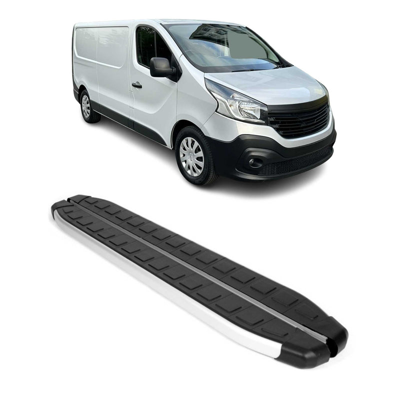 Seitenbretter Trittbretter für Renault Trafic 2014-2024 L2 Langer Alu Schwarz