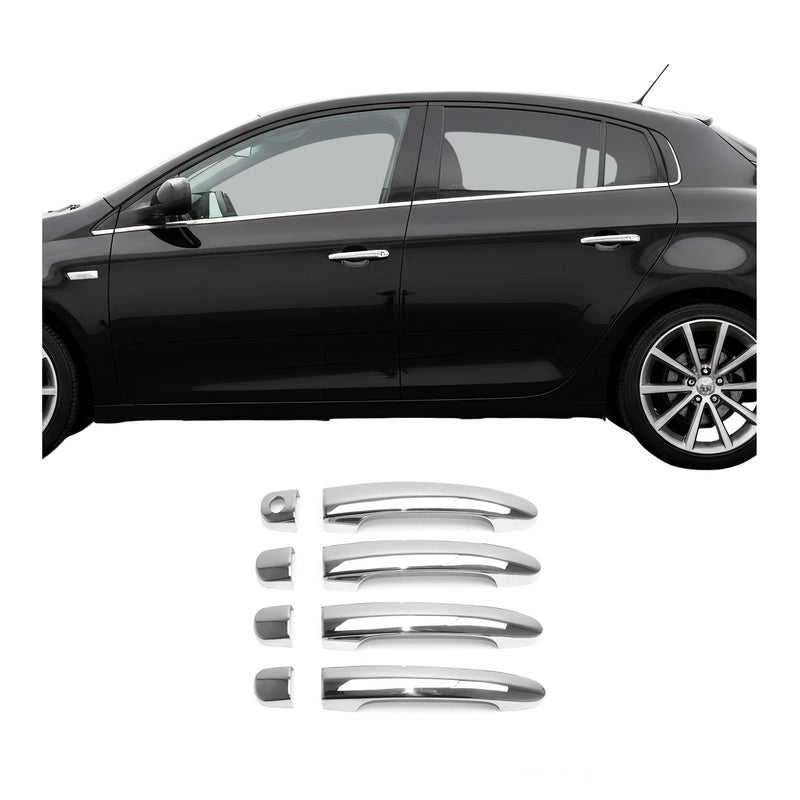 Türgriff Blende Türgriffkappen für Fiat Bravo 2007-2014 4Tür Edelstahl Silber 8x