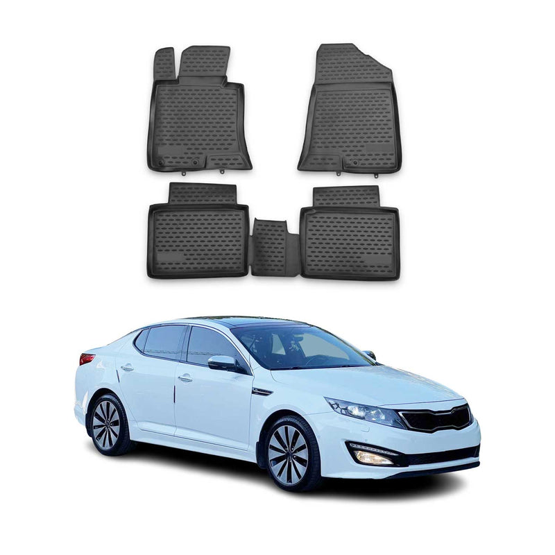 OMAC Gummimatten Fußmatten für Kia Optima 2011-2014 TPE Automatten Schwarz 4x