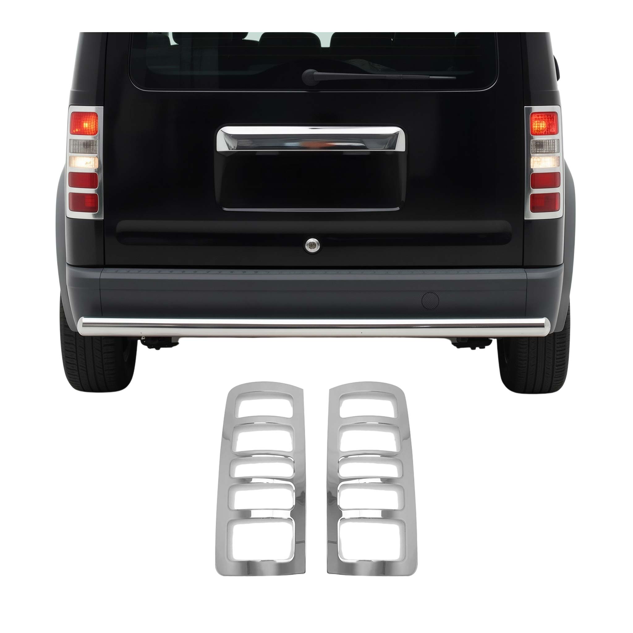 Rücklicht Leisten Heckleuchte für Ford Connect 2002-2009 Edelstahl Chrom 2tlg