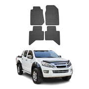 OMAC Gummi Fußmatten für Isuzu D-Max 2011-2018 Automatten Gummi Schwarz 4tlg