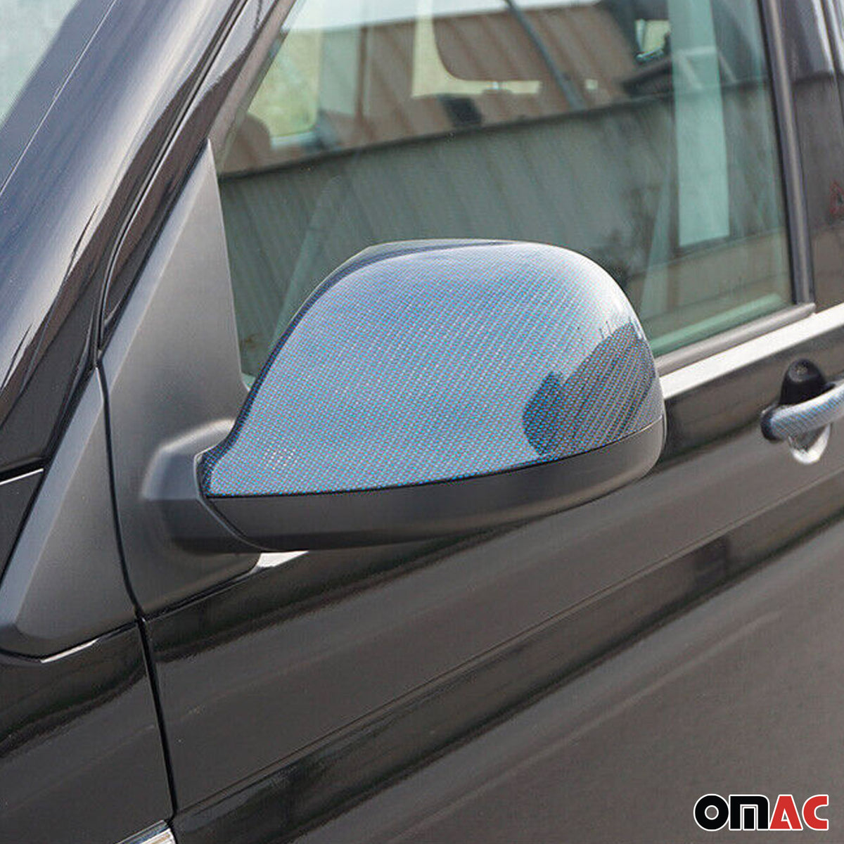 Spiegelkappen Spiegelabdeckung für VW Caravelle T5 2009-2015 Echt Carbon Blau