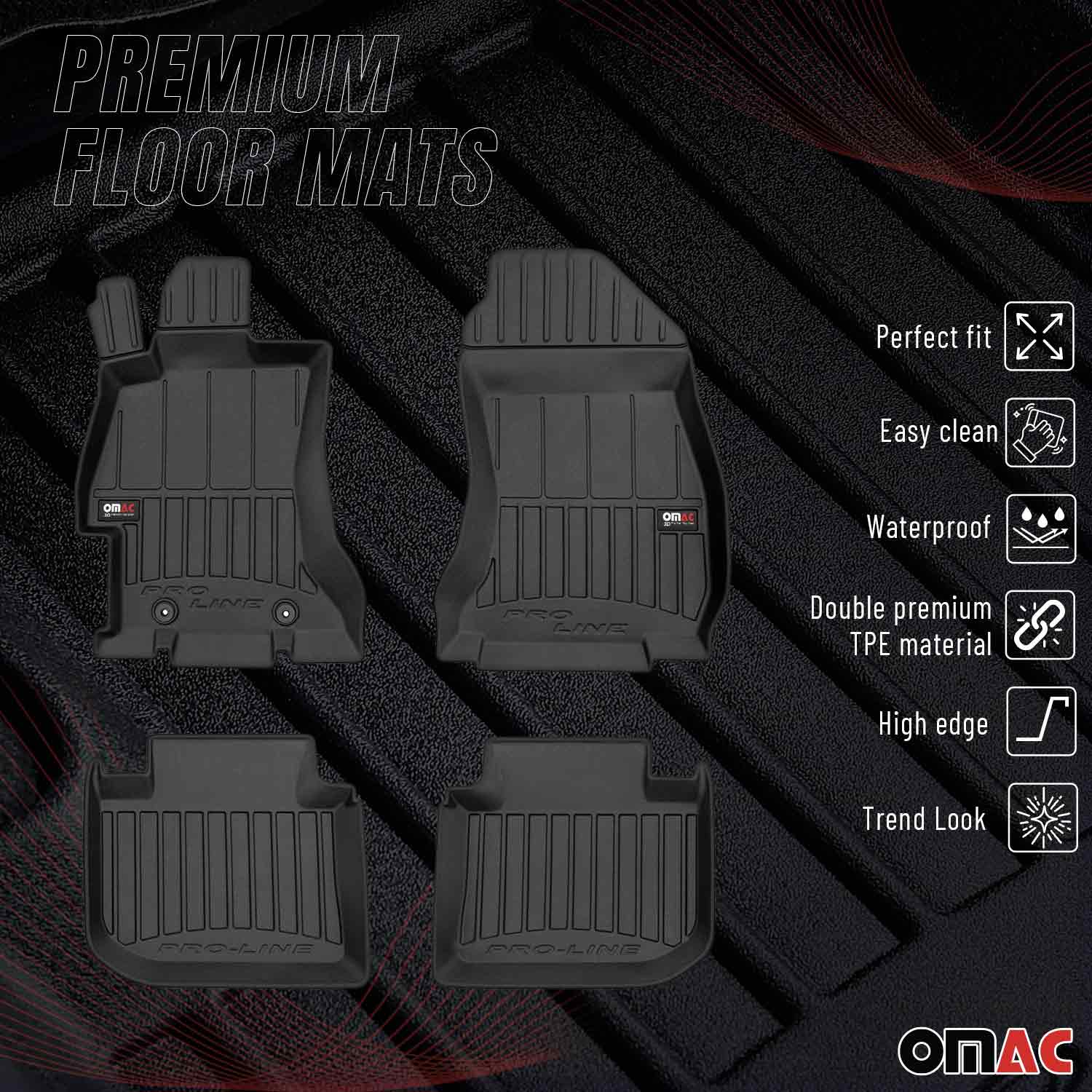 Fußmatten Gummimattenmatten für Subaru Crosstrek 2016-2017 FL Gummi TPE Schwarz