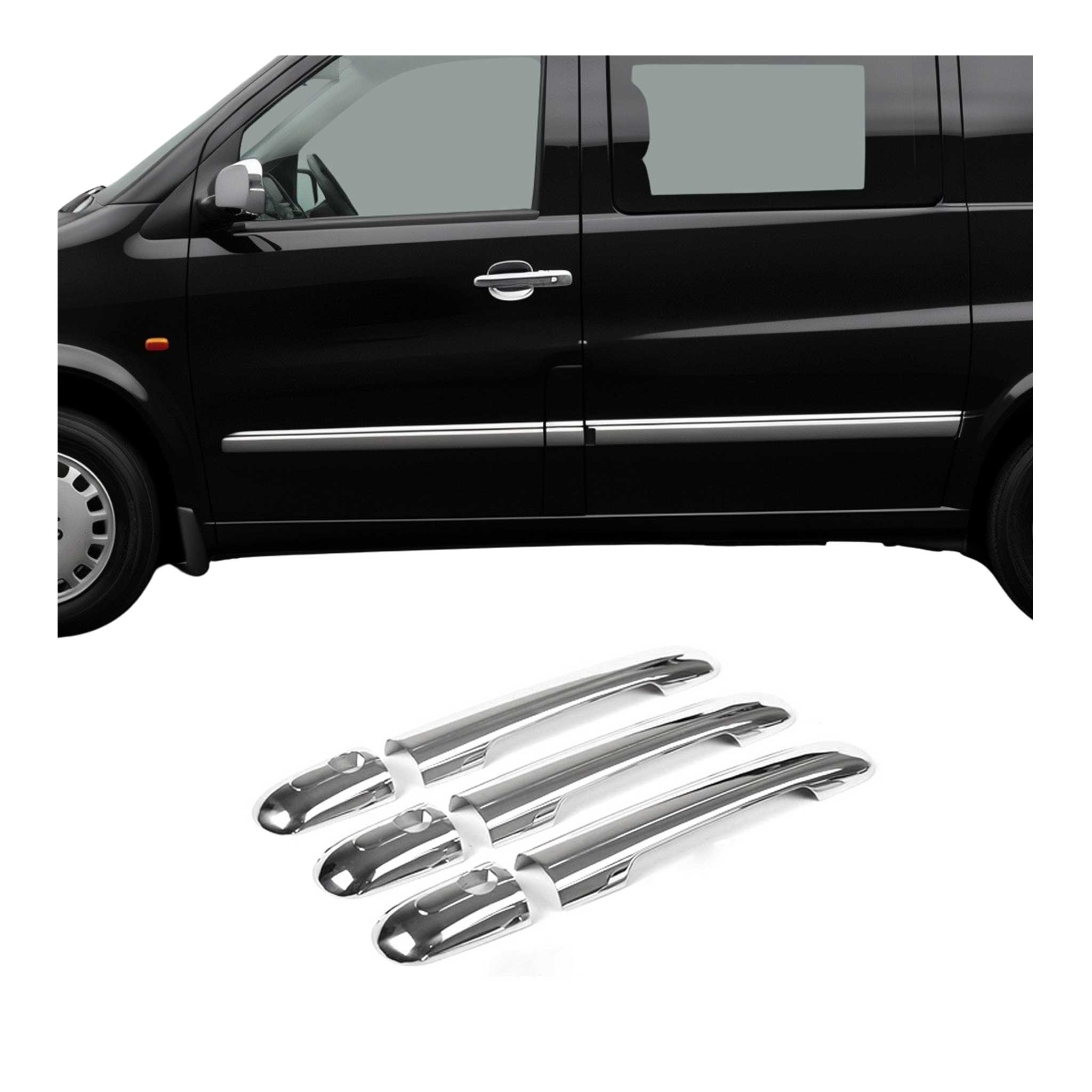 Chrom Türgriff Blende für Mercedes Vito 1996-2003 3-Tür Edelstahl 6tlg