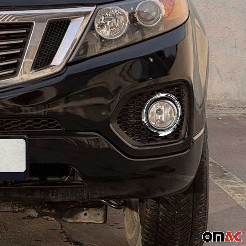 Nebelscheinwerfer Rahmen Umrandung für Kia Sorento 2009-2013 Edelstahl Silber 2x