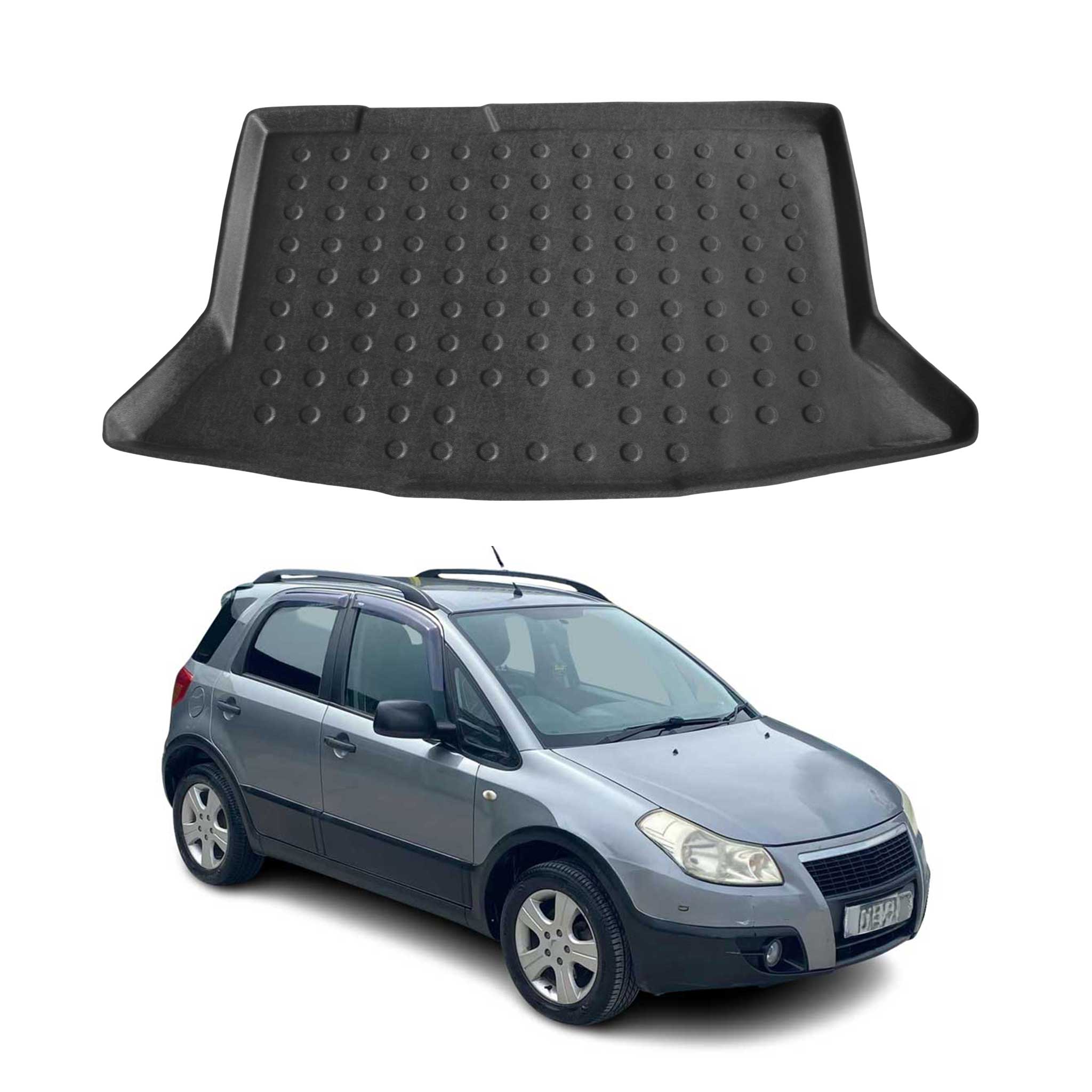 Kofferraumwanne Laderaumwanne für Fiat Sedici 2005-2012 Gummi TPE Schwarz