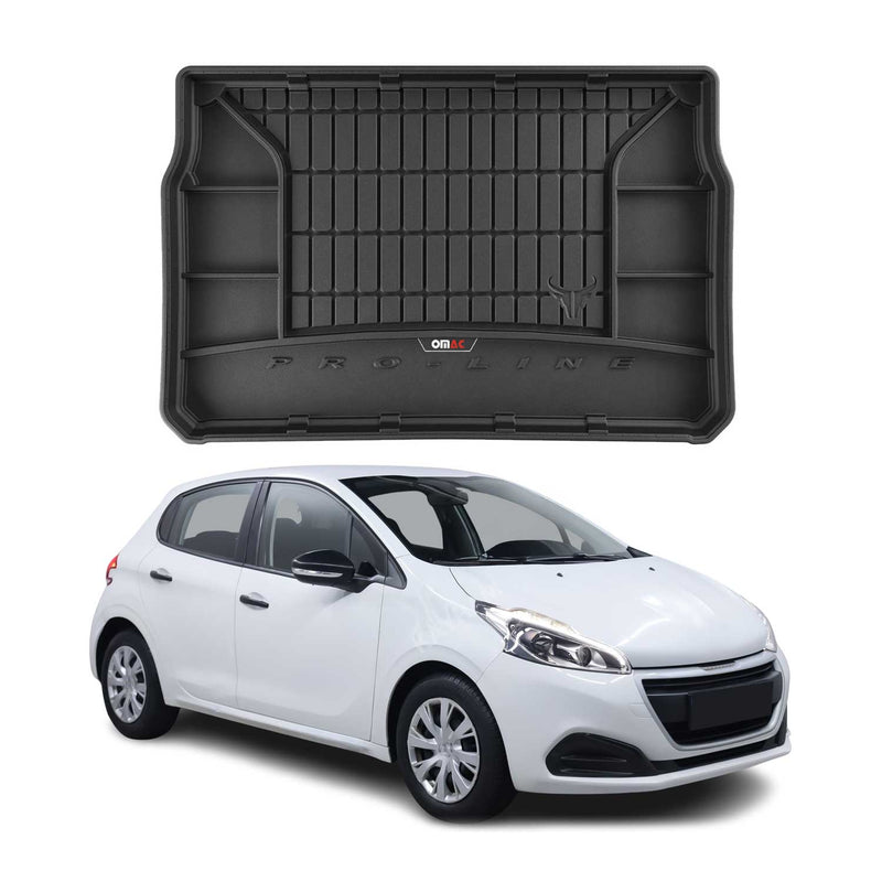 OMAC Gummi Kofferraumwanne für Peugeot 208 2012-2019 TPE Laderaumwanne Schwarz