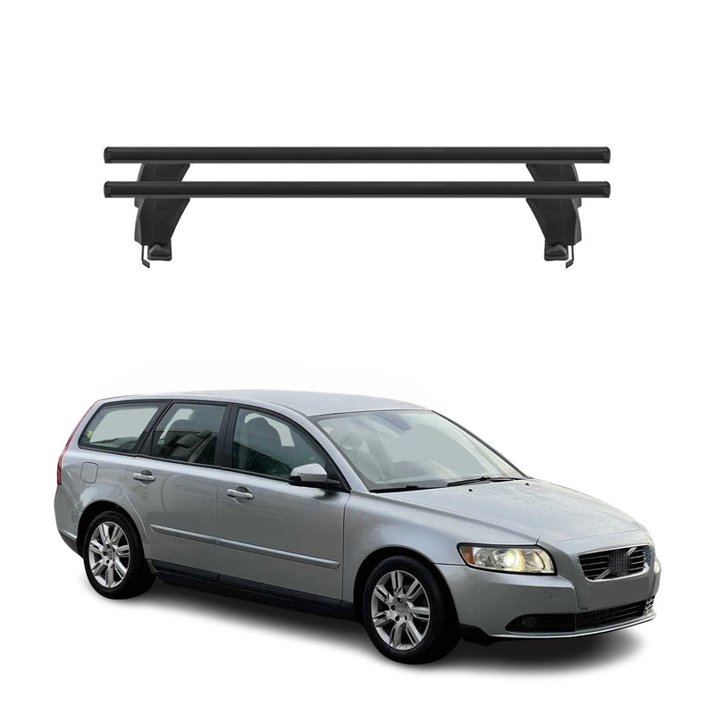 Menabo Dachträger Grundtäger für Volvo V50 2007-2012 FL 50kg Alu Schwarz 2 tlg