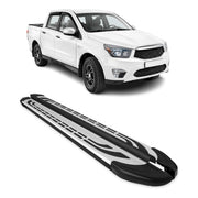Trittbretter für Ssangyong Actyon Sports / Korando Sports 2006-2018 Schwarz Alu