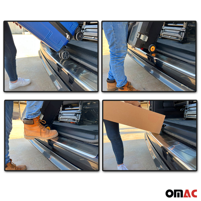 Loading sill protection bumper protection for Peugeot 308 2014-2021 brushed stainless steel