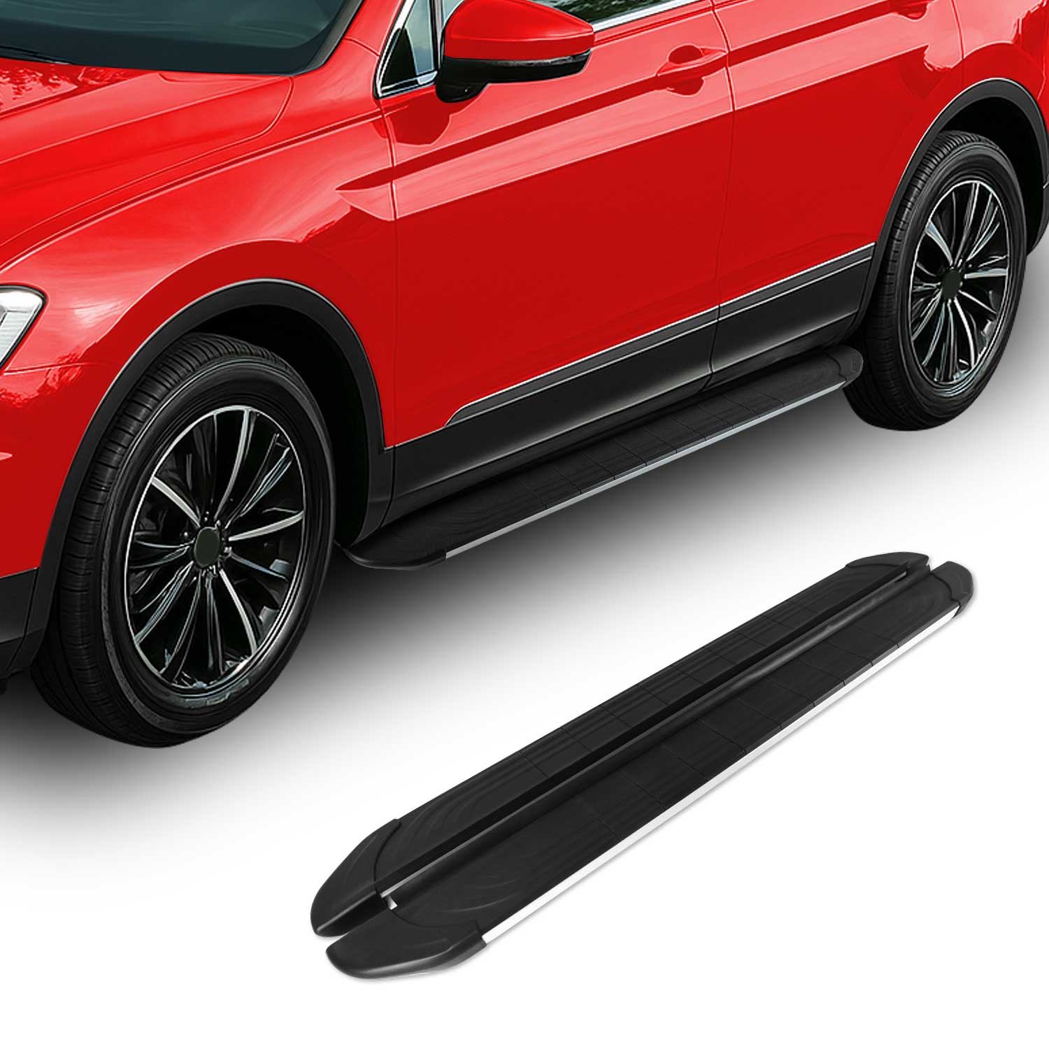 Trittbretter Seitenschweller für MG EHS 2019-2023 Aluminium Schwarz Silber